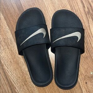 Nike Black and White Slide Sandals